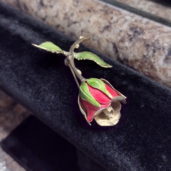 GIOVANNI Real Like Beauty Vintage Rose Brooch Pin - Picture 8 of 10